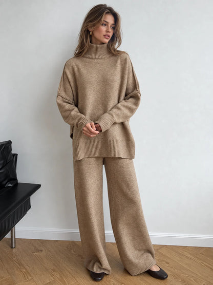 Ensemble Cozy Col Roulé en Maille
