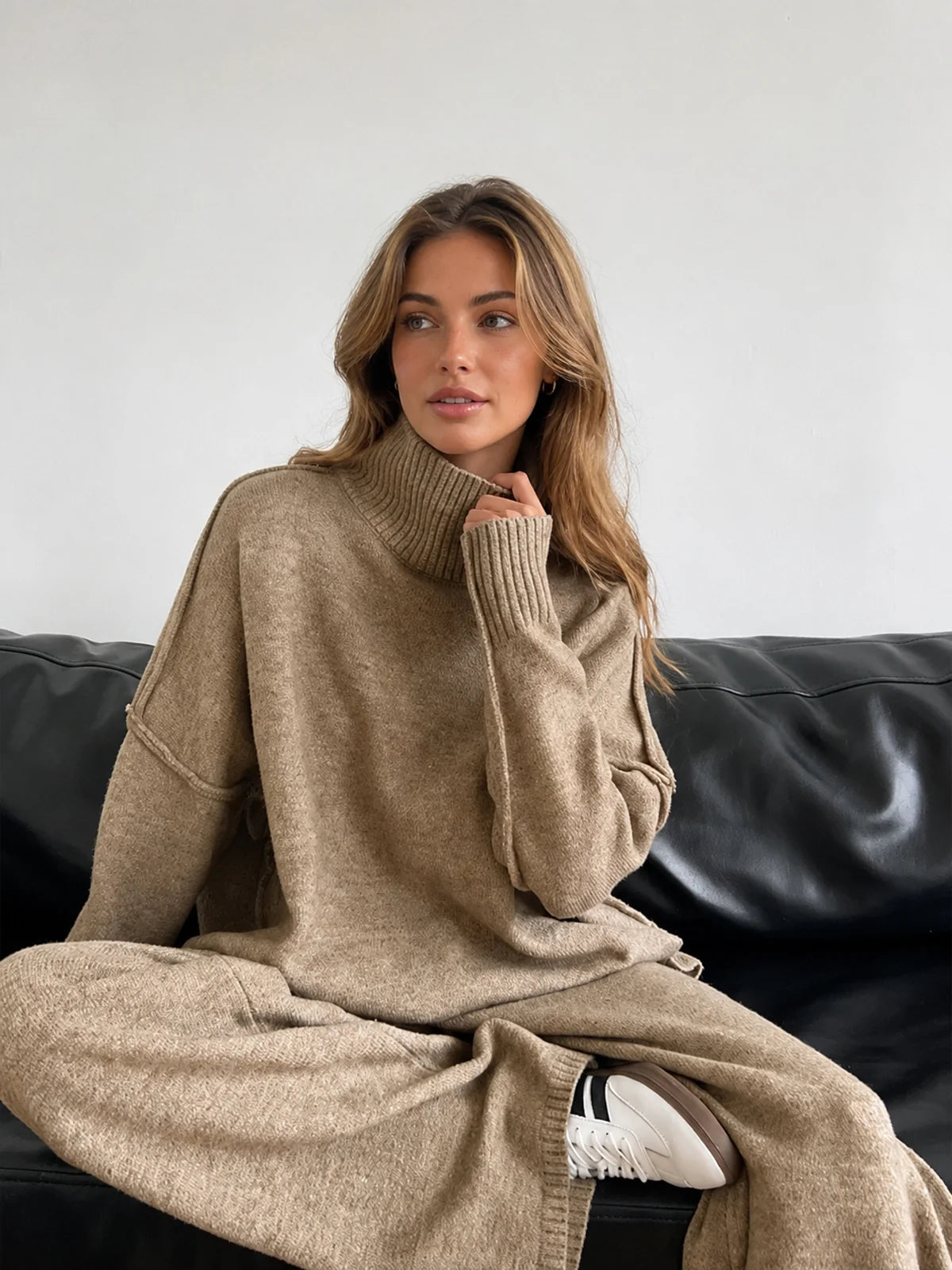 Ensemble Cozy Col Roulé en Maille